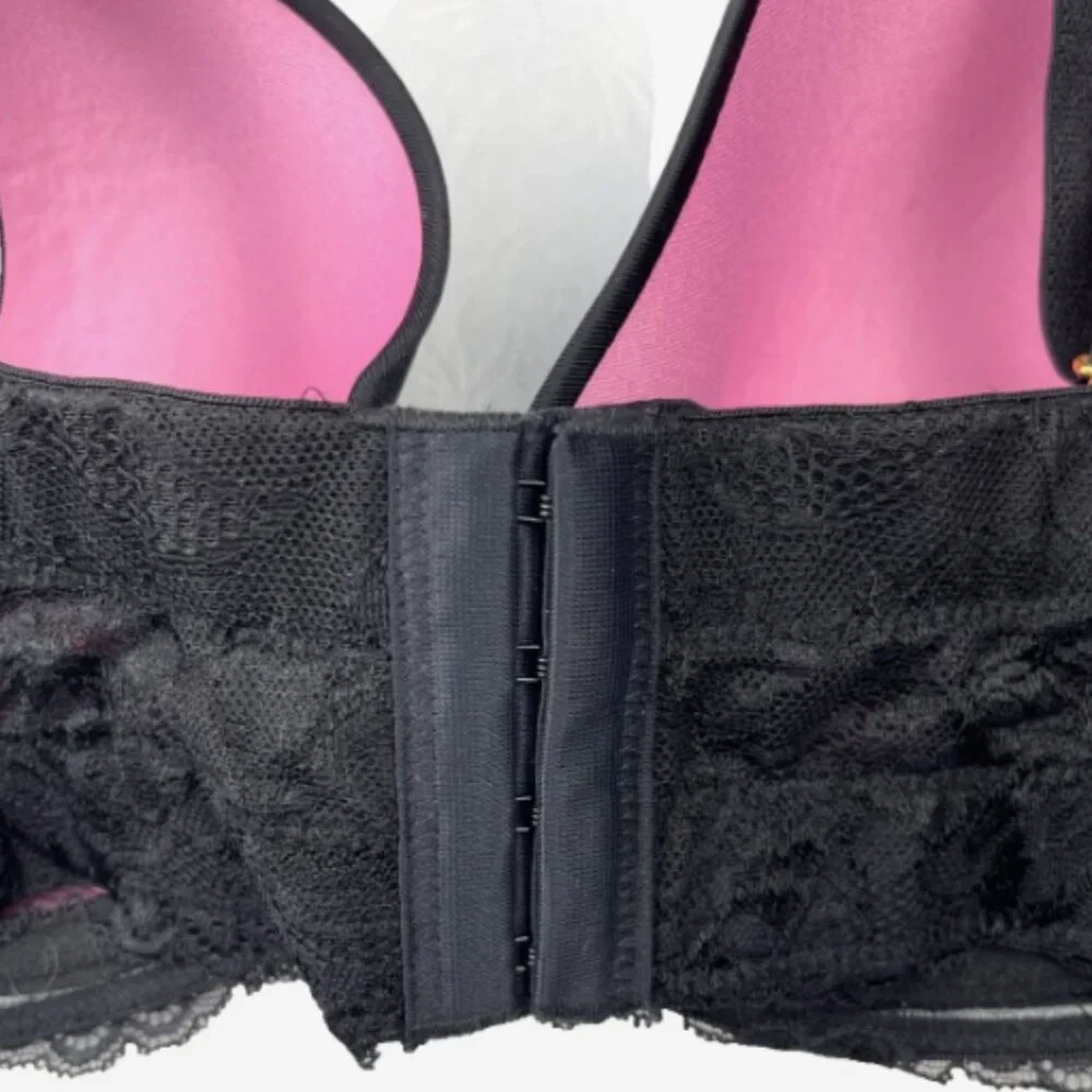 City Chic Boudoir Push-Up Multiway Strapless Bra Black & Pink US Size 42B NWT‎